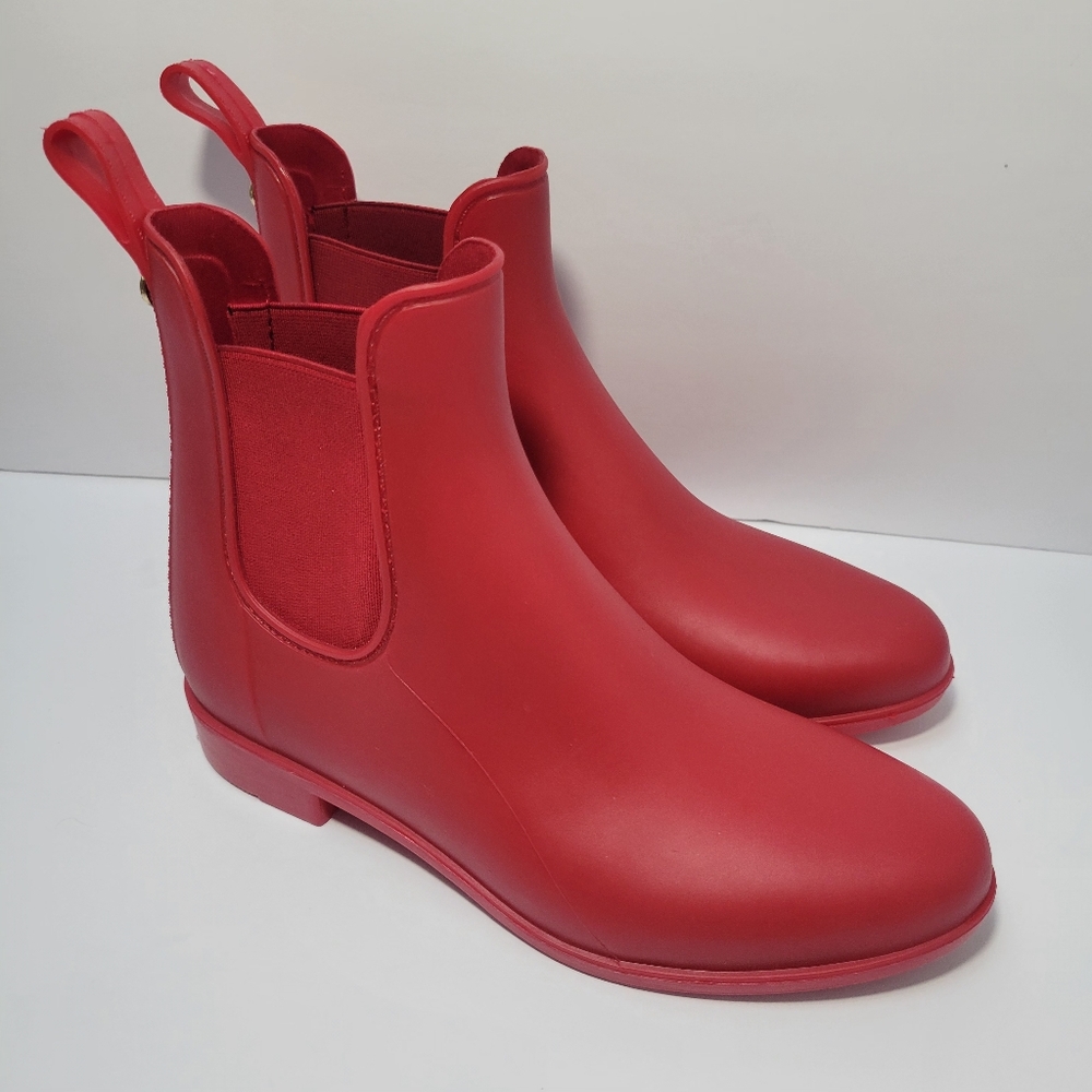 New Women's Size 6 Sam Edelman Red Rain Boots - Picture 3 of 11